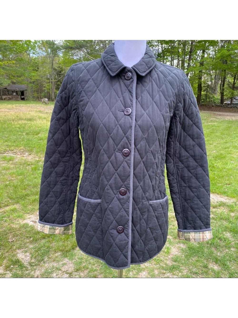 L.L. BEAN JACKET COAT QUILTED DARK GRAY SIZE S